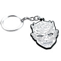 Post único Post Black Nickel Gold Plating Hard esmalte The Night King Keychain